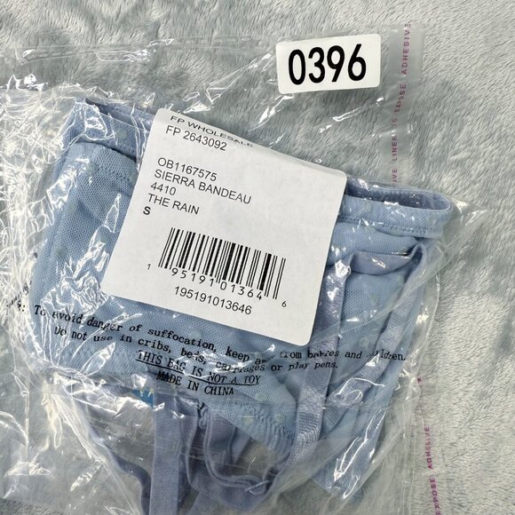 Free People Sierra Bandeau Rain Pastel Blue Coastal Preppy Bra Size Small NEW - Picture 11 of 11